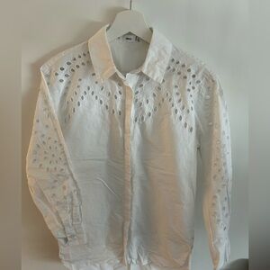 Mango Classic White Button-Up Shirt
